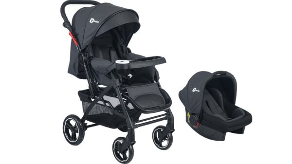 Be-Be Soft Plus Travel Sistem Bebek Arabası Siyah Mozaik Desen ( Puset Dahil )