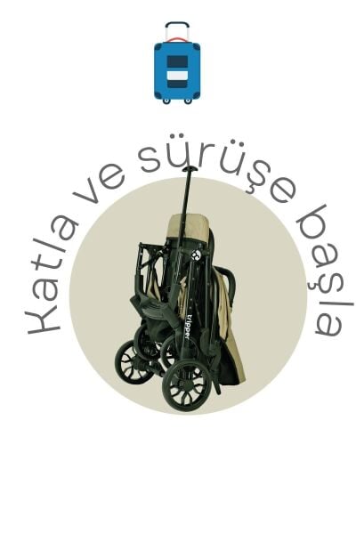 Baby Care Tripper Kabin Tipi Bebek Arabası - Haki Yeşil (BC-270-Y)