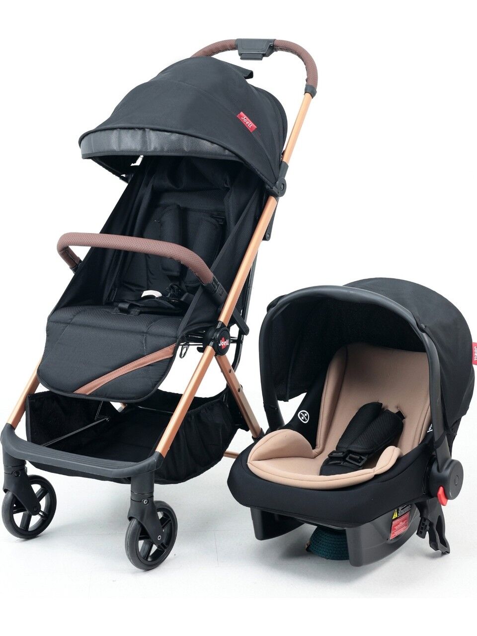 Joell Cabin Kabin Boy Puset / Tek Elle Otomatik Katlanır Gold-Siyah ( Set Ürün )