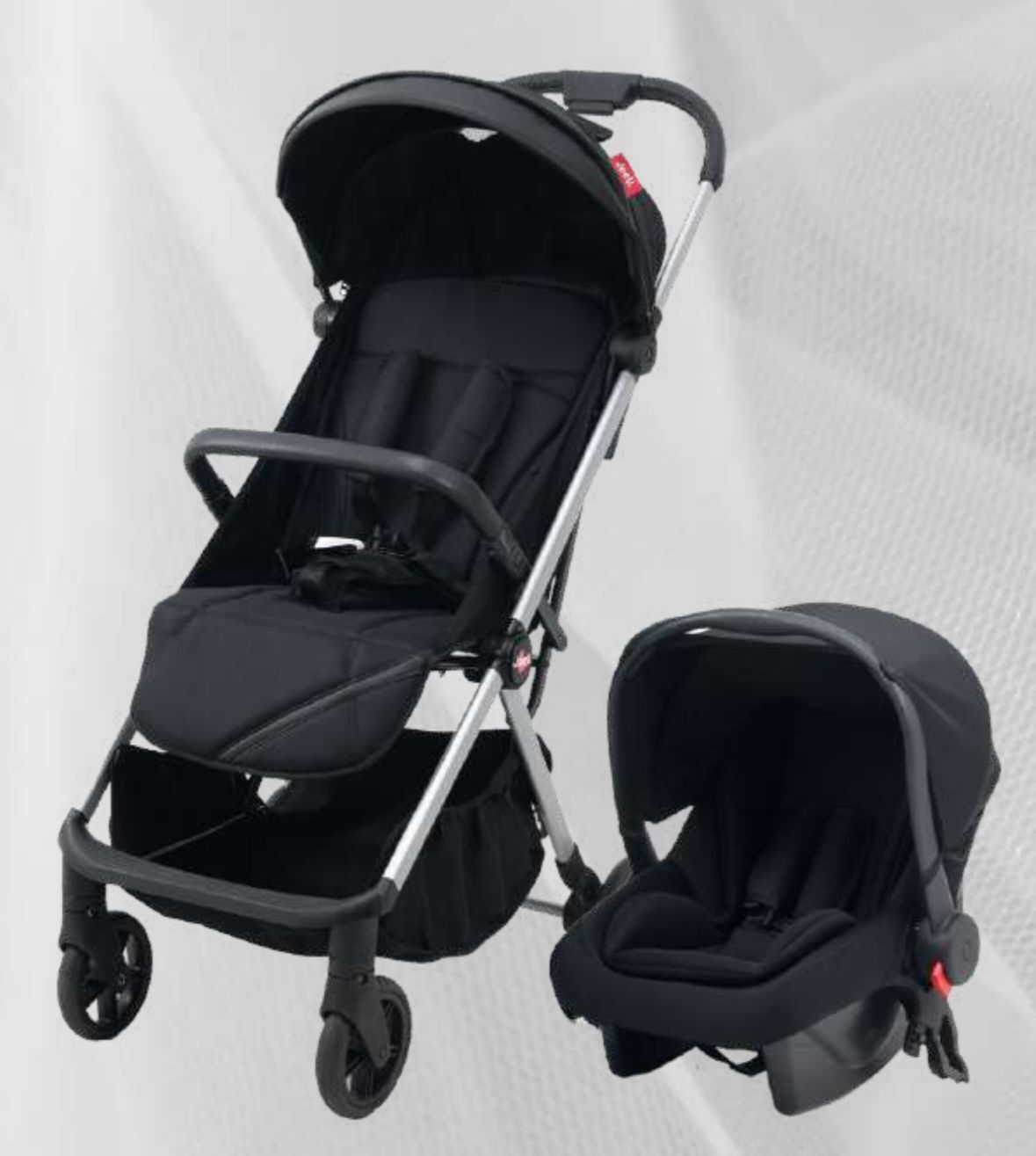Joell Cabin Kabin Boy Puset / Tek Elle Otomatik Katlanır Gri-Siyah ( Set Ürün )