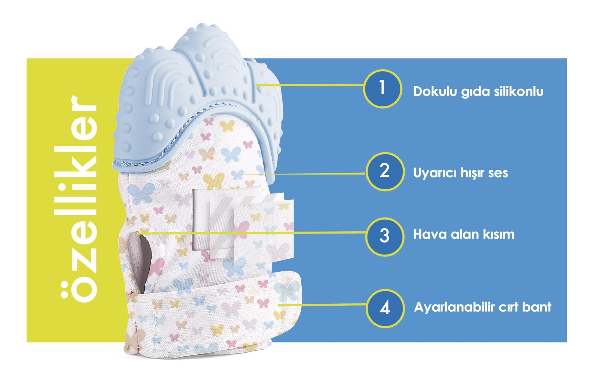 Babyjem Diş Kaşıyıcı Eldiven Mavi 526