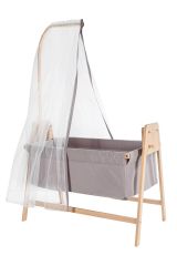 Baby Tech Mycrib Naturel Ahşap Beşik Gri