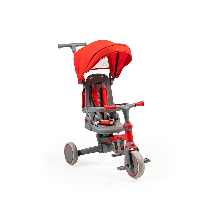 Baby2Go Go Bike Ebeveyn Kontrollü İtmeli 3 Teker Katlanır Bisiklet (Kırmızı)