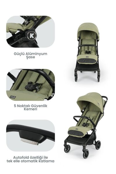 Kanz Bold Autofold Kabin Boy Bebek Arabası Forestgreen
