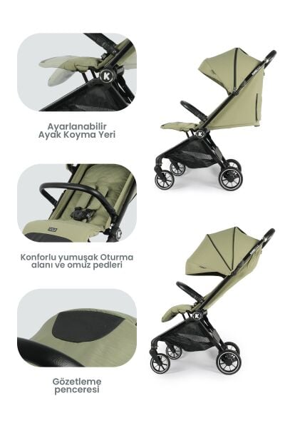 Kanz Bold Autofold Kabin Boy Bebek Arabası Forestgreen